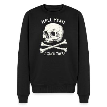Schädel und Knochen Zehenfetisch - Männer Premium Bio Pullover - Schwarz - Vorne - Nico (187cm)