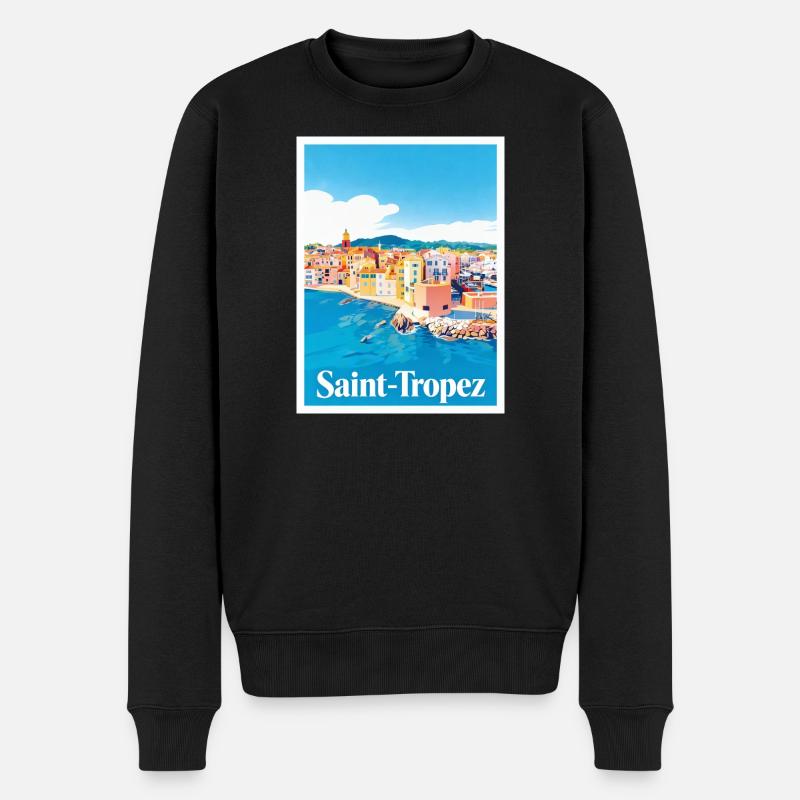 Saint-Tropez Côte d'Azur - Pull Premium bio Homme - noir