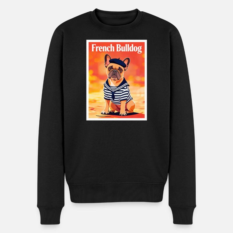 Marine Bulldog Sailor - Männer Premium Bio Pullover - Schwarz