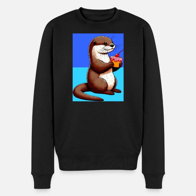 Otter - Männer Premium Bio Pullover - Schwarz