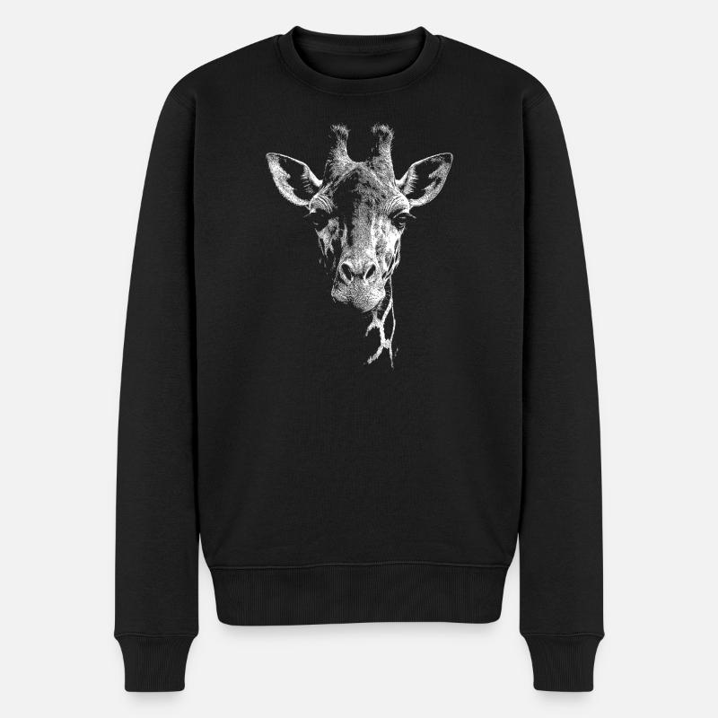 Giraffe - Männer Premium Bio Pullover - Schwarz