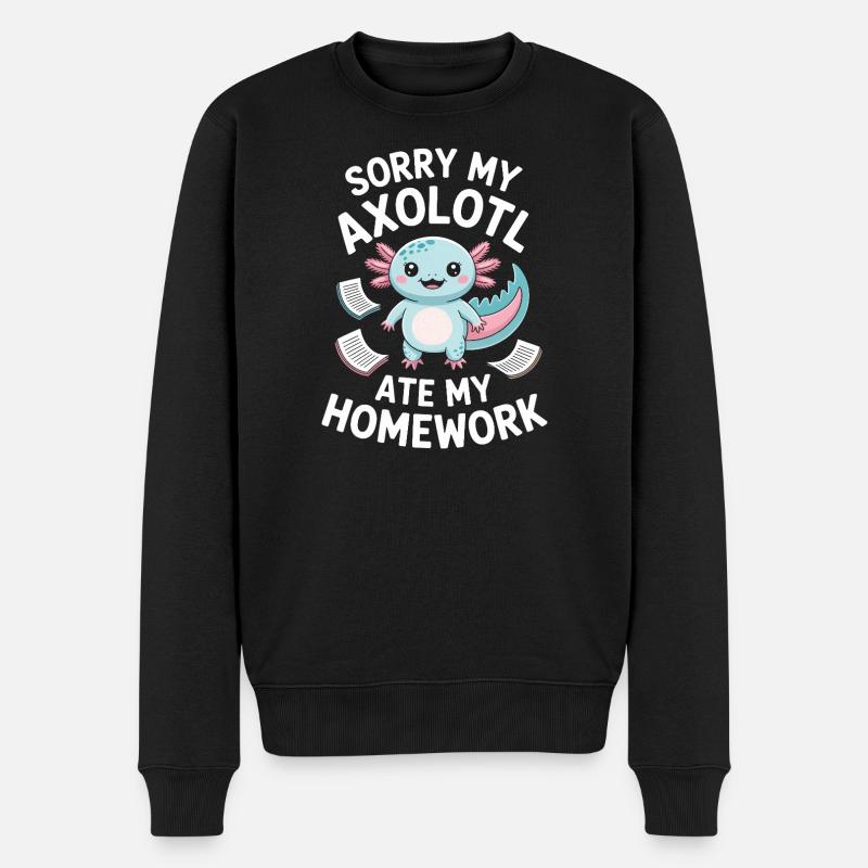 Braquage de devoirs d’Axolotl - Pull Premium bio Homme - noir