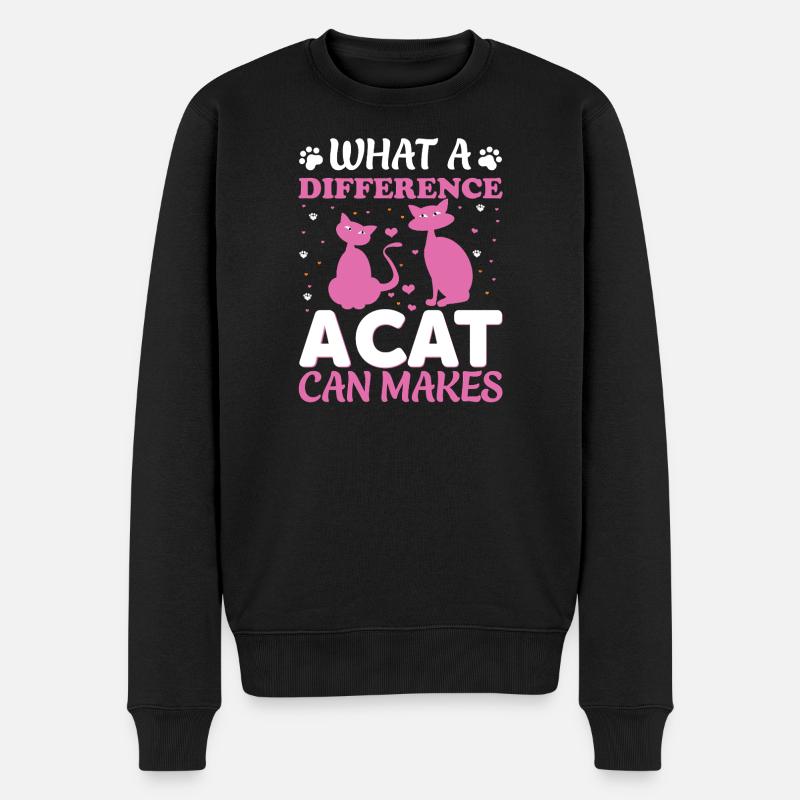 Quelle différence un chat peut faire - Pull Premium bio Homme - noir