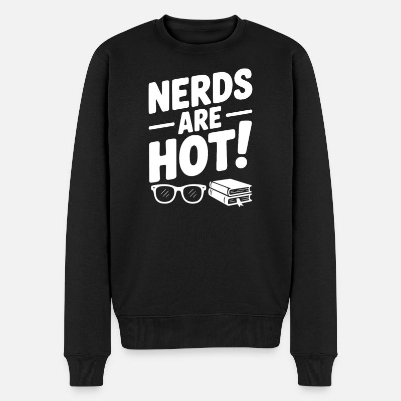Nerds sind heiß! - Männer Premium Bio Pullover - Schwarz
