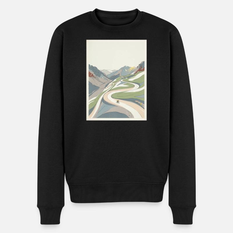 Alpe d'Huez — Radfahrer-Erinnerung - Männer Premium Bio Pullover - Schwarz