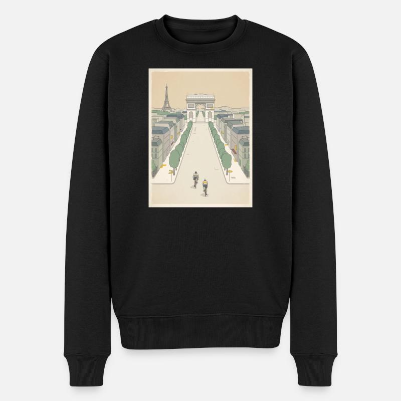 Arrivée à Paris — Souvenir du cyclisme - Pull Premium bio Homme - noir