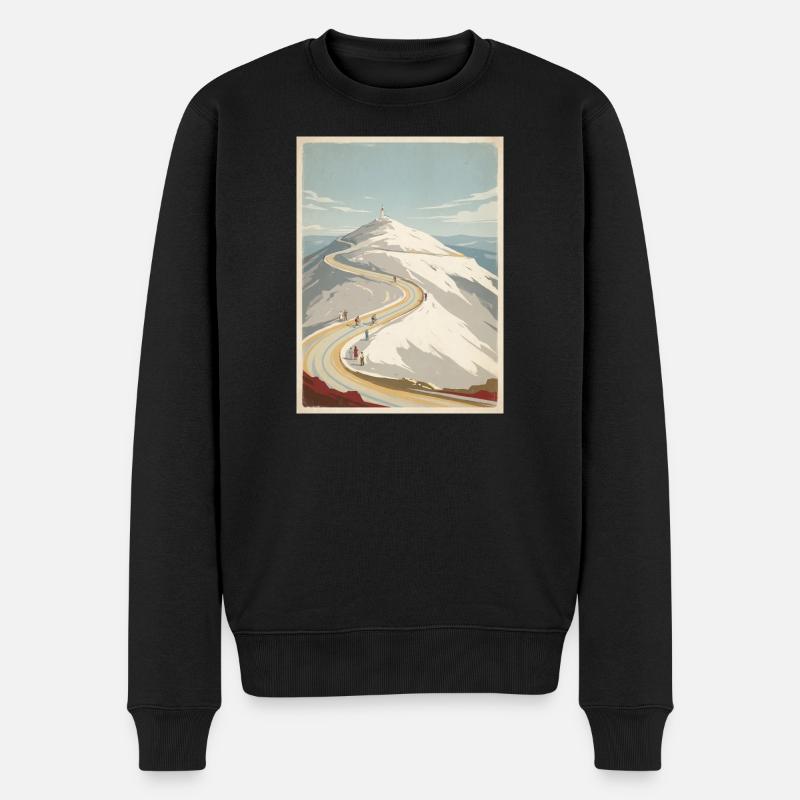 Ventoux Summit Road – Radfahrer-Erinnerung - Männer Premium Bio Pullover - Schwarz