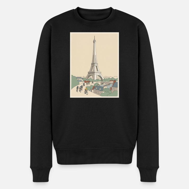 Paris Ride – Radfahrer-Erinnerung - Männer Premium Bio Pullover - Schwarz