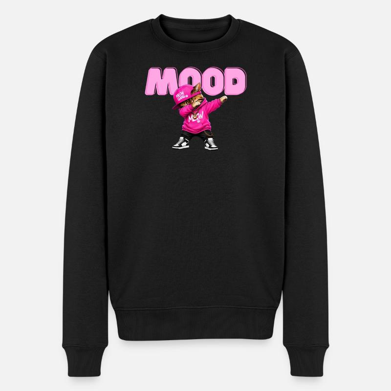 Mood Katze - Männer Premium Bio Pullover - Schwarz