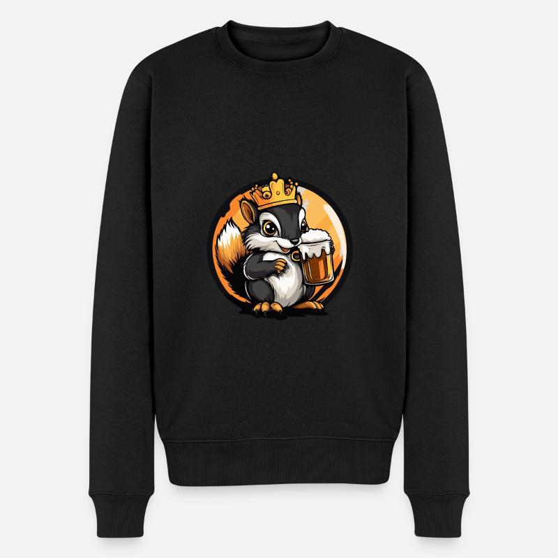 Eichhörnchen Bier - Männer Premium Bio Pullover - Schwarz