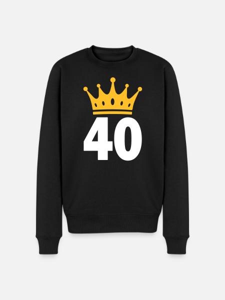 40 Korona 40 urodziny 40 lat - Ekologiczna męska bluza Premium - czarny