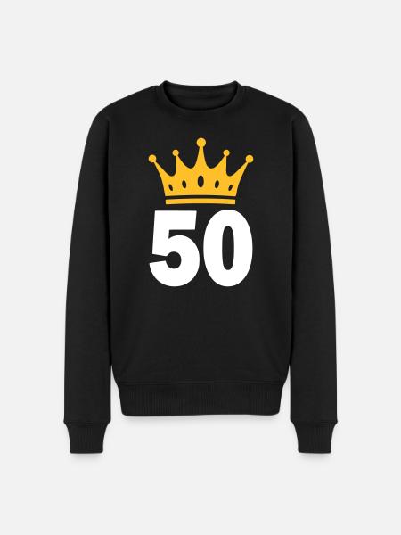 50 Krone 50 års fødselsdag 50 år - Økologisk premium-sweatshirt til mænd - sort