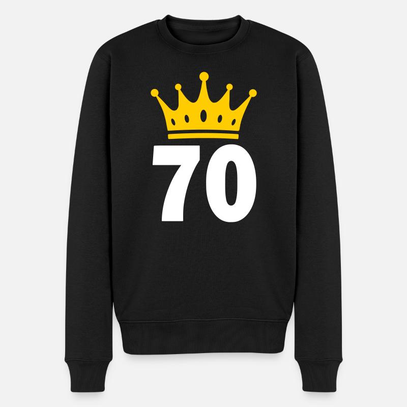 70 Krone 70. Geburtstag 70 Jahre - Männer Premium Bio Pullover - Schwarz