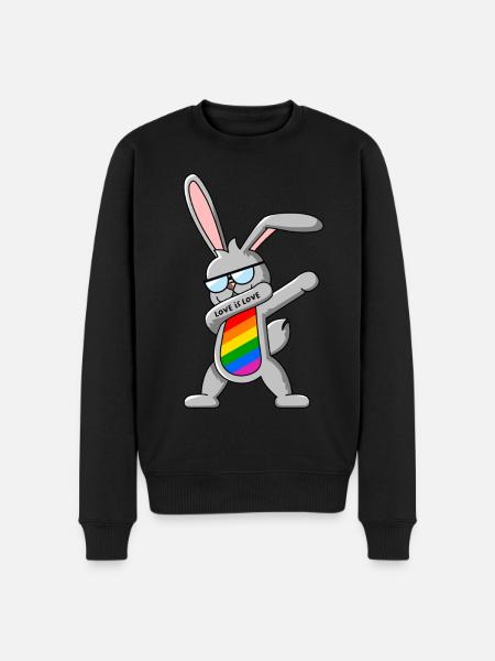 Gay Pride Dab Dance Bunny - Pull Premium bio Homme - noir