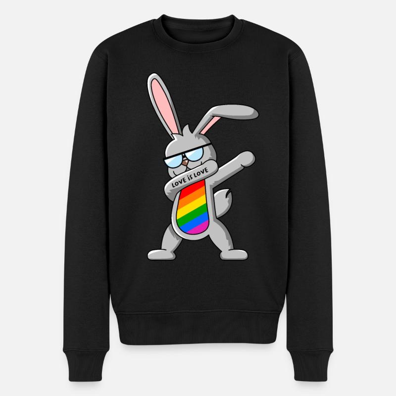 Gay Pride Dab Dance Bunny - Men's Premium Organic Jumper - black