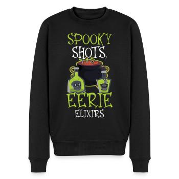 Spooky shots, scary elixirs, bartenders - Men's Premium Organic Jumper - black - Front - Nico (187cm)