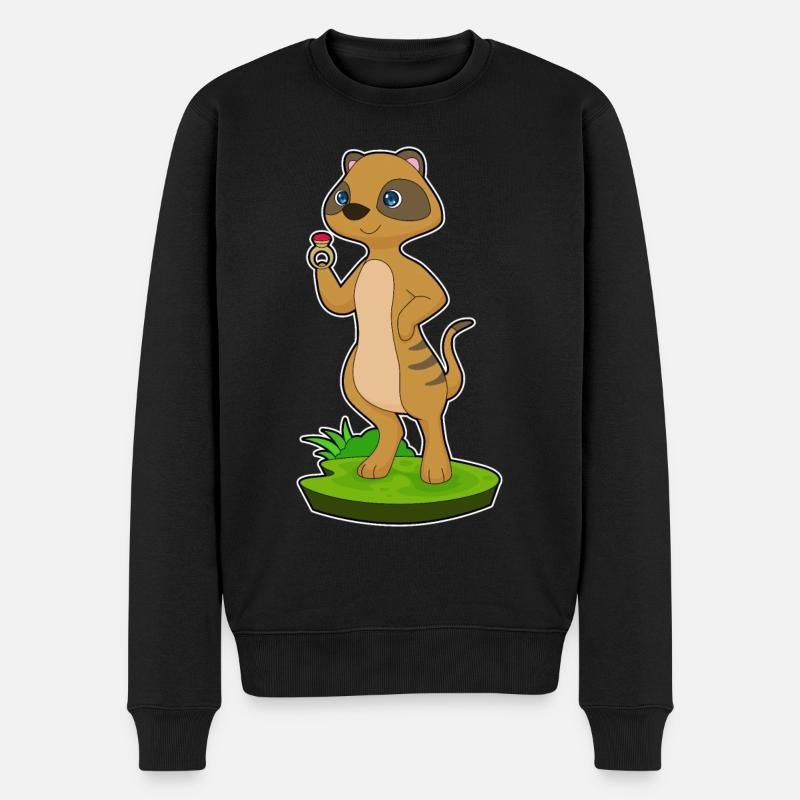 Erdmännchen Ring - Männer Premium Bio Pullover - Schwarz