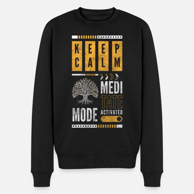 Yoga Relaxation Mindful Karma - Pull Premium bio Homme - noir
