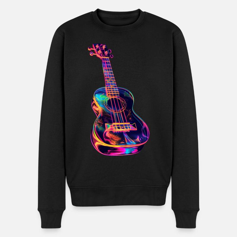 Ukulele - Männer Premium Bio Pullover - Schwarz