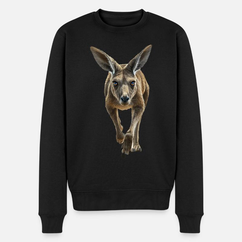 Känguru - Männer Premium Bio Pullover - Schwarz