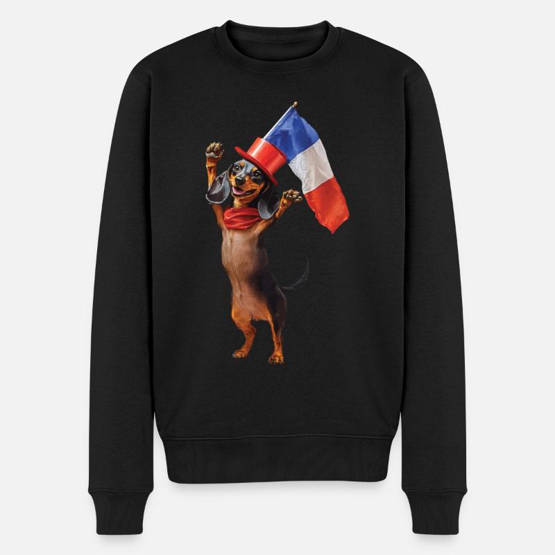 Dackel - Männer Premium Bio Pullover - Schwarz