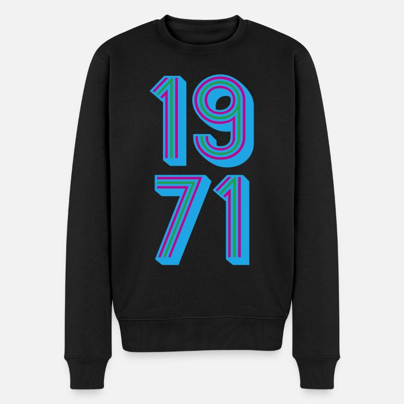 1971 Année de naissance | Couleurs changeantes - Pull Premium bio Homme - noir