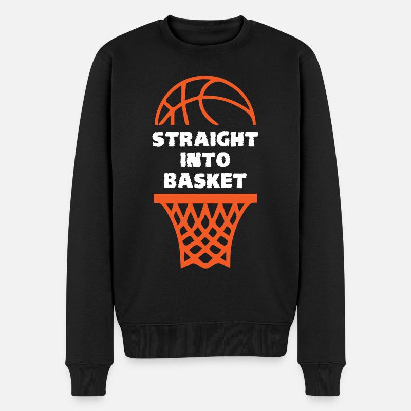 Straight Into Basketball - Männer Premium Bio Pullover - Schwarz