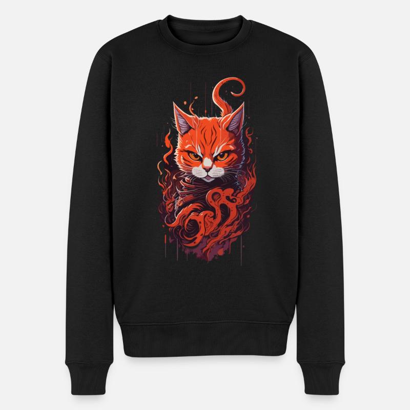 Cat Tabby Ninja Gloomy Evil Grim Apparel - Men's Premium Organic Jumper - black