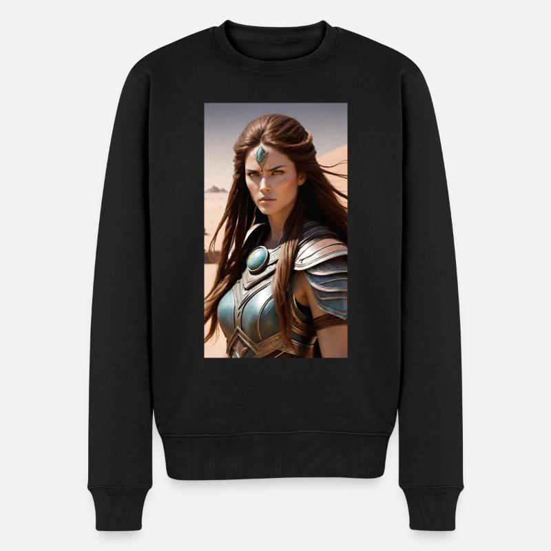 Soldier /Kriegerin - Männer Premium Bio Pullover - Schwarz