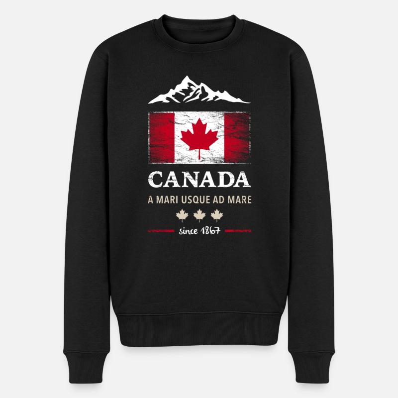 Drapeau unifolié Canada Canada Amérique - Pull Premium bio Homme - noir