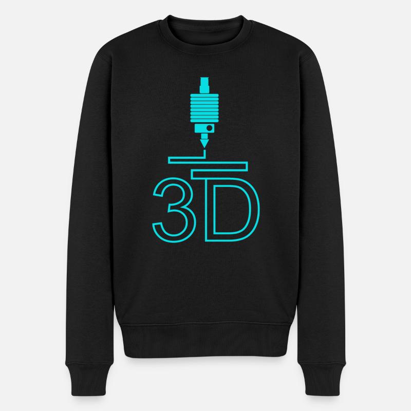 3d Druck - 3d Printer Printing Geschenk - Männer Premium Bio Pullover - Schwarz