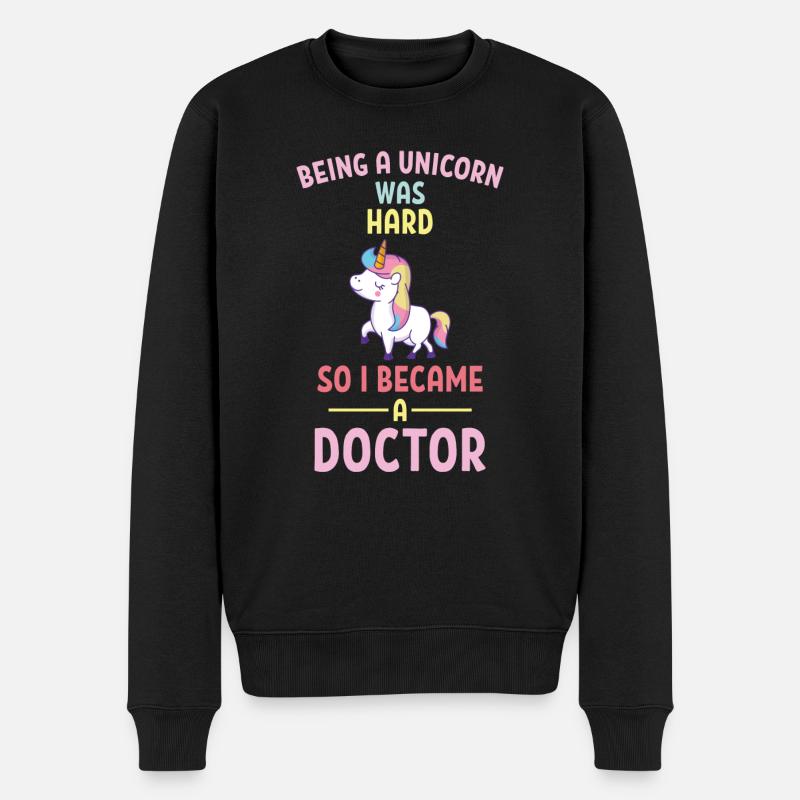 Docteur Licorne Sort cadeau étudiant - Pull Premium bio Homme - noir