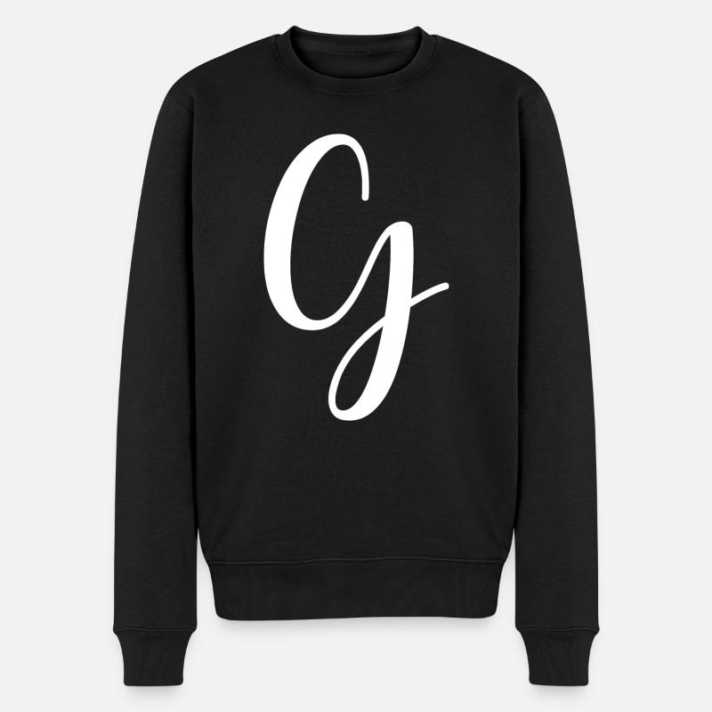 Calligraphie, initiale G - Pull Premium bio Homme - noir