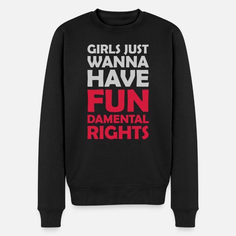 wanna have fundamental rights - Männer Premium Bio Pullover - Schwarz