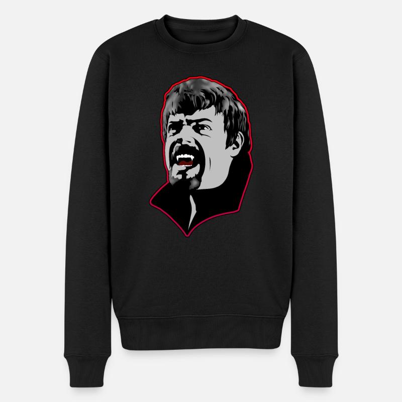 Ein hungriger Vampir Mann - rot - Männer Premium Bio Pullover - Schwarz