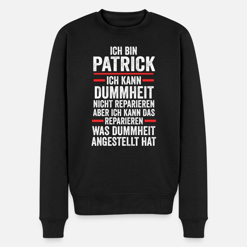 Patrick - Männer Premium Bio Pullover - Schwarz