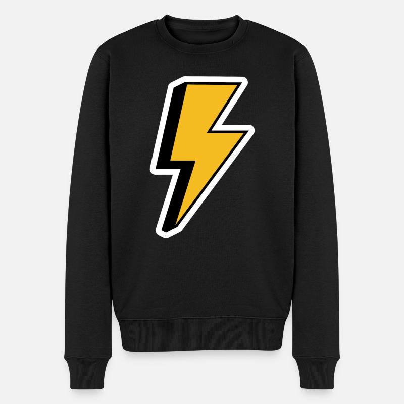 Retro-Blitz - Männer Premium Bio Pullover - Schwarz