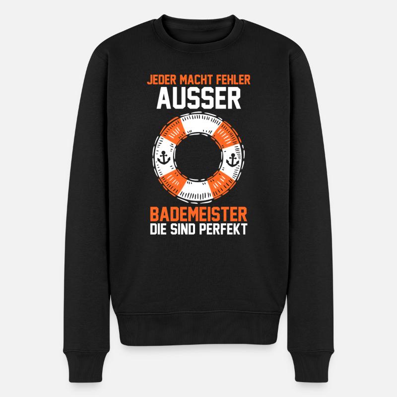 Rettungsschwimmer Bademeister - Männer Premium Bio Pullover - Schwarz