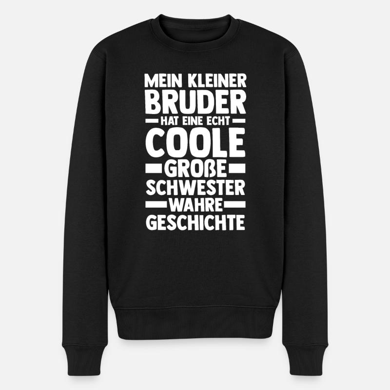 Geschwister Brüder Schwester Bruder - Männer Premium Bio Pullover - Schwarz