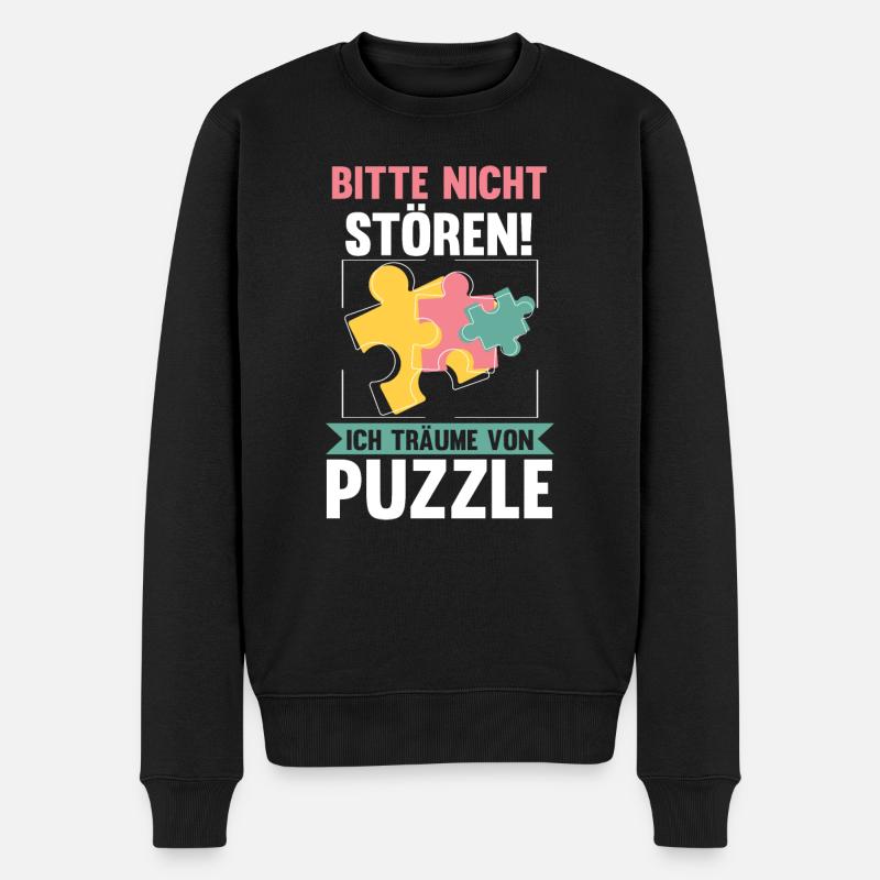 Puzzlefan Puzzler Puzzleteile Puzzle - Männer Premium Bio Pullover - Schwarz
