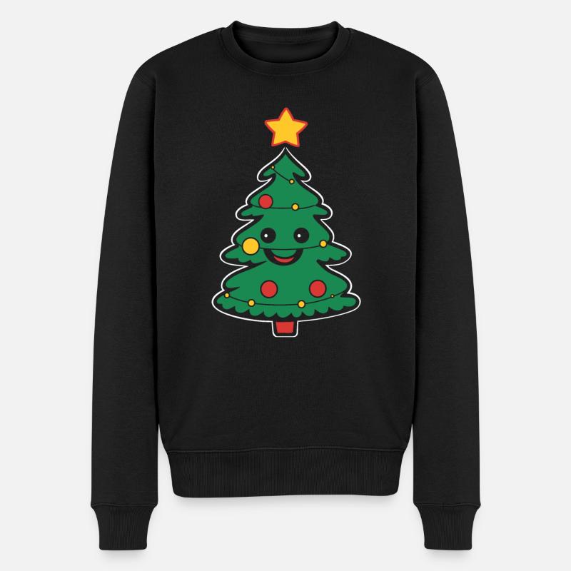 Kleiner Weihnachtsbaum - Männer Premium Bio Pullover - Schwarz
