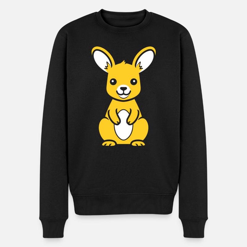 Känguru - Männer Premium Bio Pullover - Schwarz