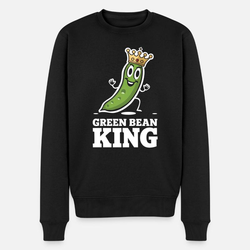 Grüne Bohnen - Männer Premium Bio Pullover - Schwarz