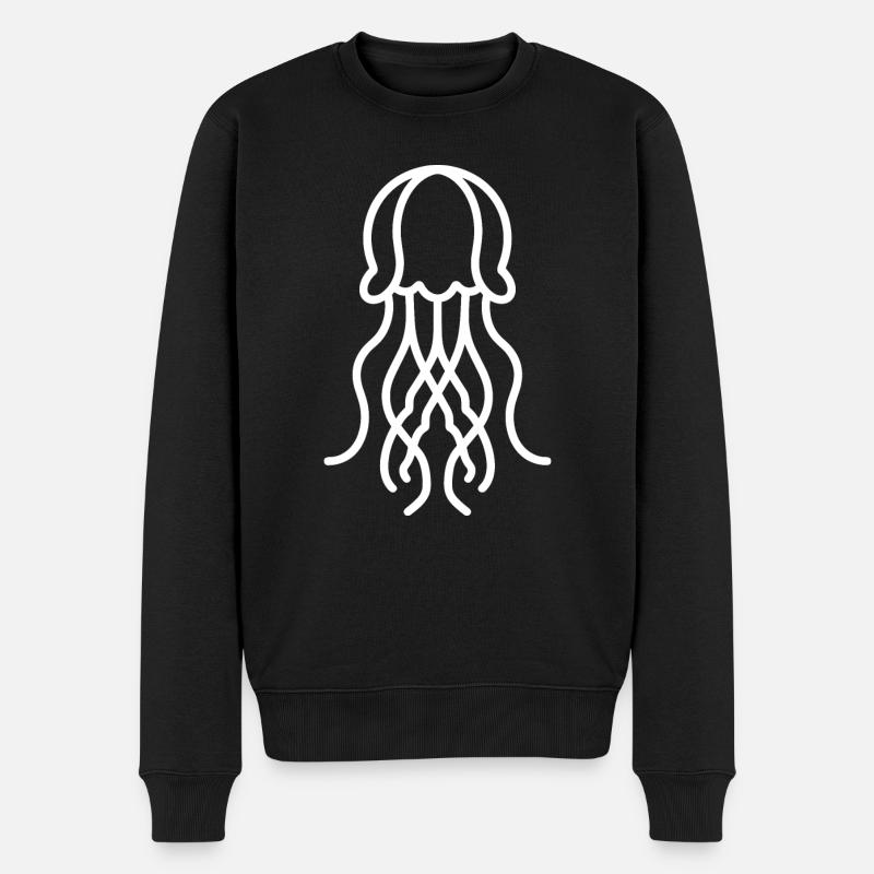Qualle - Männer Premium Bio Pullover - Schwarz