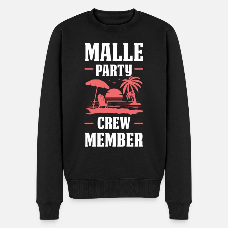 Malle Party Crew - Pull Premium bio Homme - noir