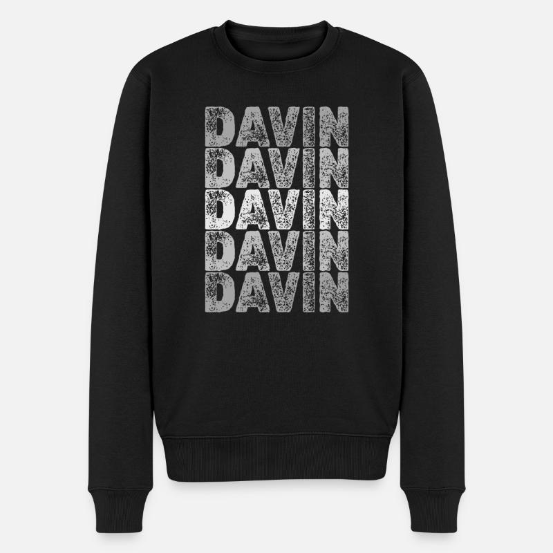 First name Davin - Men's Premium Organic Jumper - black