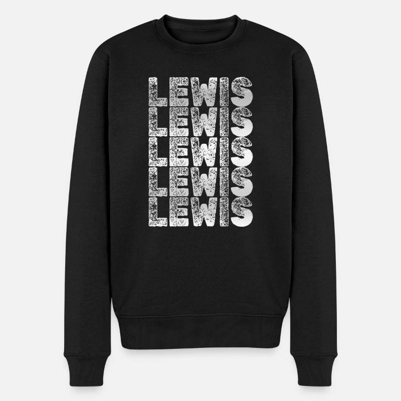 Lewis - Männer Premium Bio Pullover - Schwarz