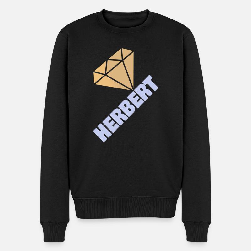 Edel Herbert - Männer Premium Bio Pullover - Schwarz