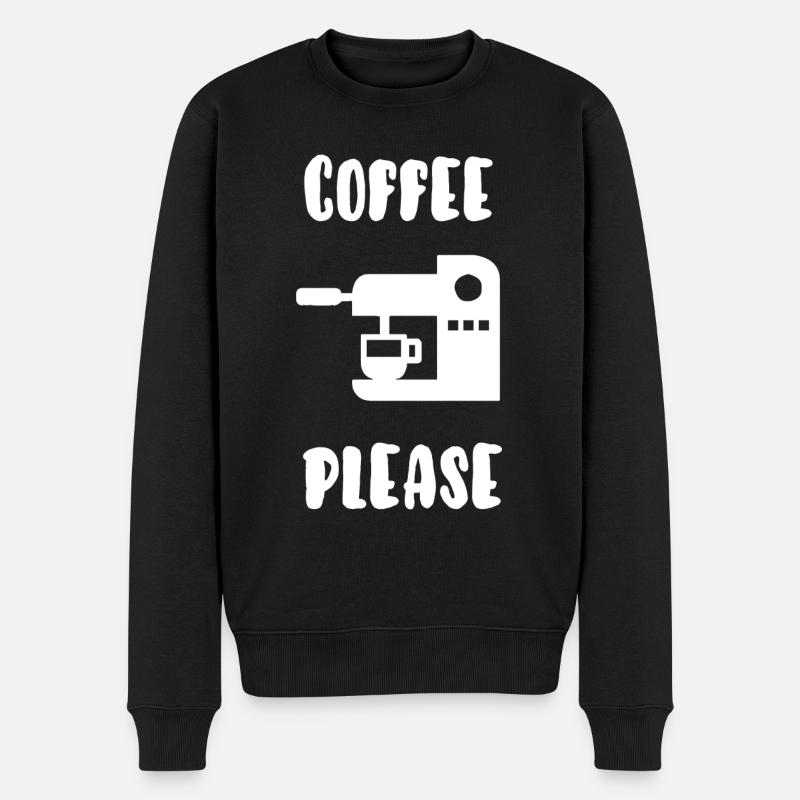 Kaffee bitte - Männer Premium Bio Pullover - Schwarz