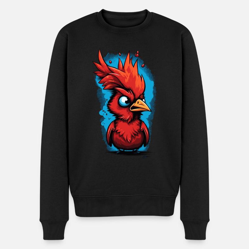 Kardinal Vogel Rotkardinal - Männer Premium Bio Pullover - Schwarz